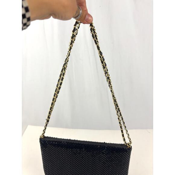 Vintage Dark Blue Metal Mesh Crossbody Bag 1980s - Picture 4 of 16